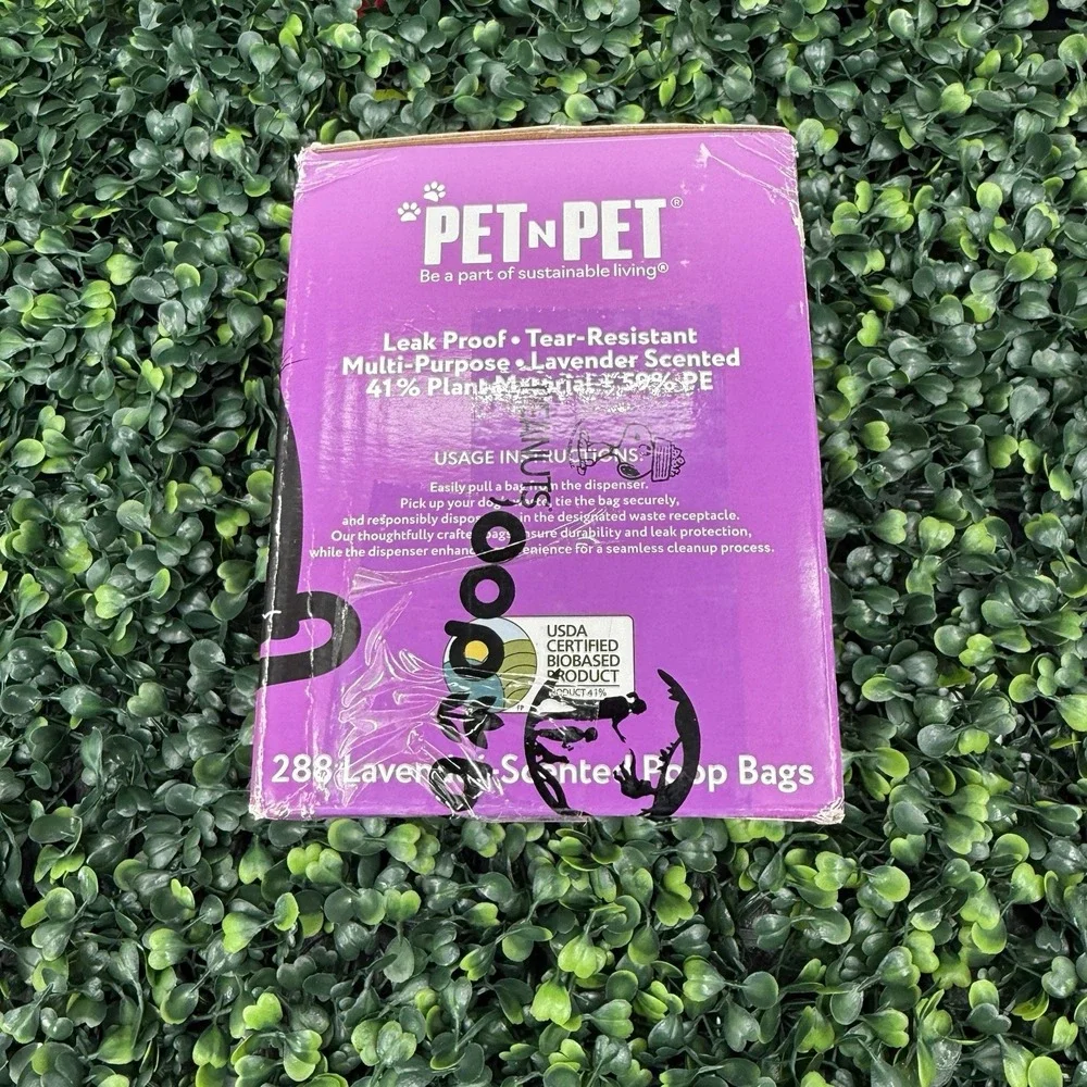 Pet n Pet 288 Dog Waste Bags 18 Rolls with Dispenser Lavender Scented Biobased‎